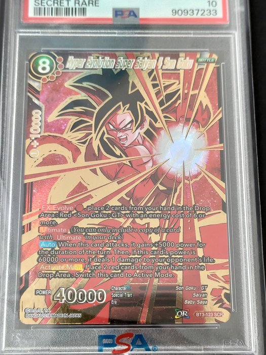 Dragon Ball Super Graded card - BT3 Cross Worlds - SCR Hyper Evolution Super Saiyan 4 - PSA 10