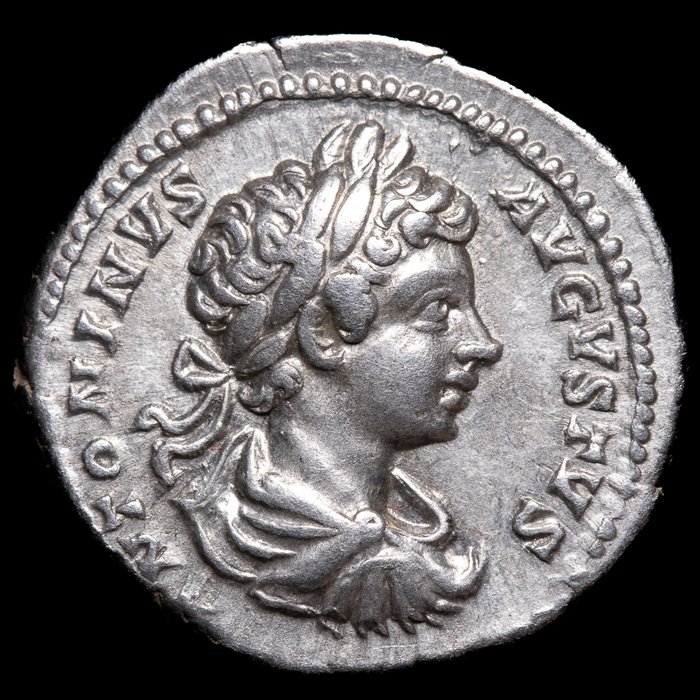 Romarriket. Caracalla (AD 198-217). Denarius Roma - RECTOR ORBIS, Sol  (Ingen mindstepris)