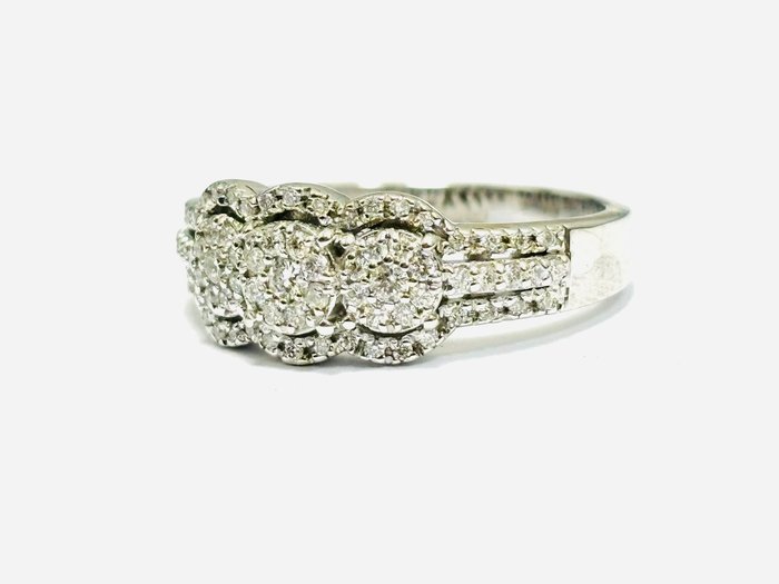 Ring - 18 kraat Hvidguld -  1.20ct. tw. Diamant (Natur)  - Fremstillet i Italien