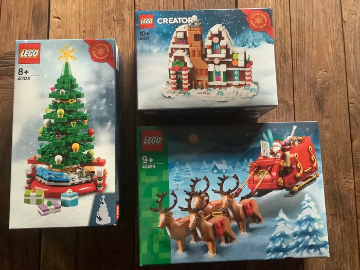 Lego - 40338 Christmas tree - 40499 Santa's Sleigh - 40337  Gingerbread House