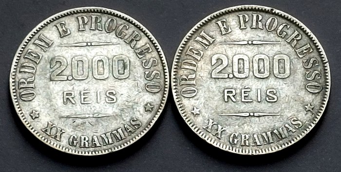 Brasilien. 2000 Reis 1910/1911 (2 moedas)  (Ingen mindstepris)