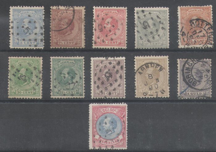 Holland 1872/1888 - Kong Vilhelm III - NVPH 19/29