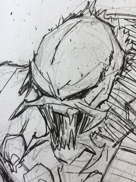 Agustín Padilla - 1 Original preliminary drawing - Predator - Predator Hunters II - 2018