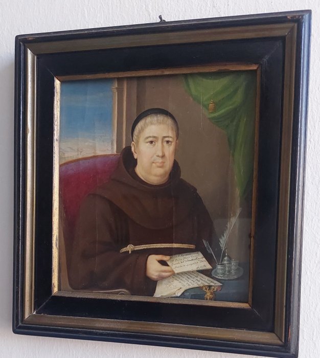 Italiensk skole (XIX) - Protrait of the Spanish Ambassador of Franciscan Friar