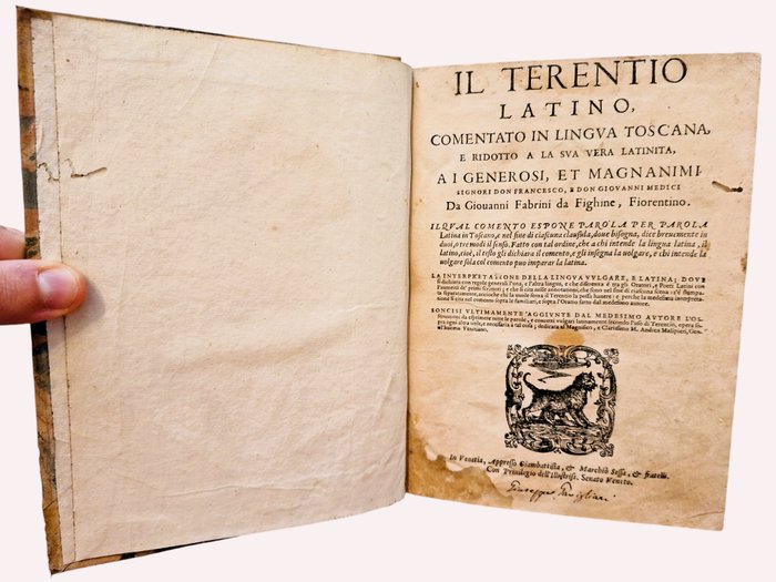 Terentius / Fabrini - Il Terentio Latino, Comentato in Lingua Toscana - 1565