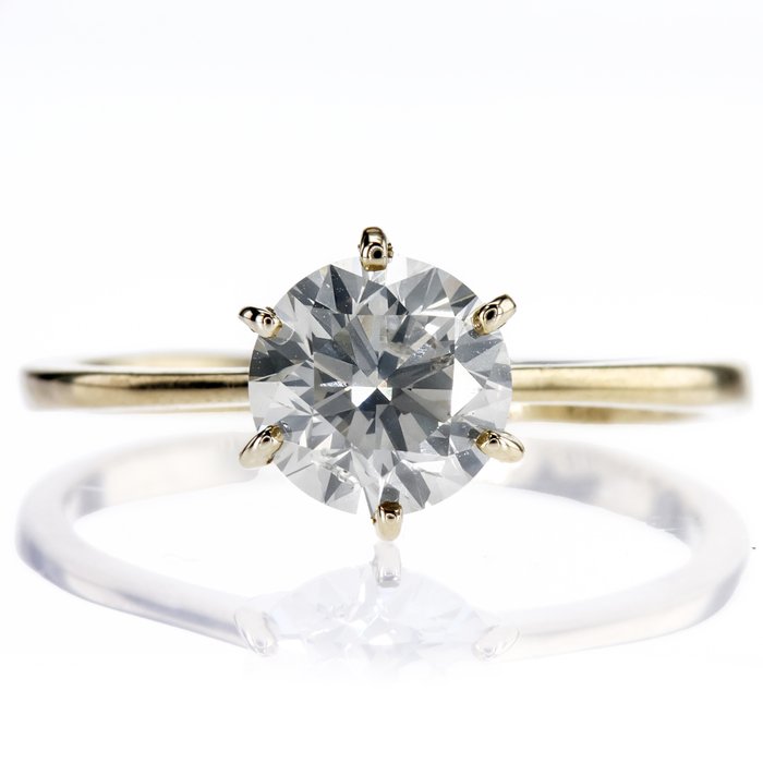 Forlovelsesring - 14 karat Gulguld -  1.52ct. tw. Diamant (Natur)