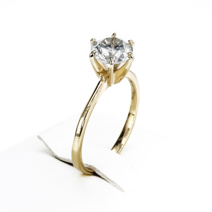 Forlovelsesring - 14 karat Gulguld -  1.52ct. tw. Diamant (Natur)