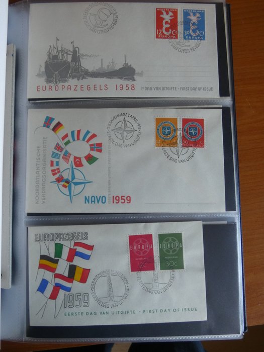 Holland 1958/1969 - Samling af FDC'er i DAVO-album - NVPH tussen E35 en E100