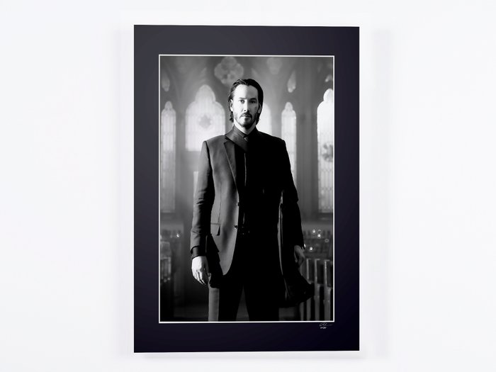 John Wick - Keanu Reeves - Fine Art Photography - Luxury Wooden Framed 70X50 cm - Limited Edition Nr 01 of 30 - Serial ID - Original Certificate (COA), Hologram Logo Editor and QR Code