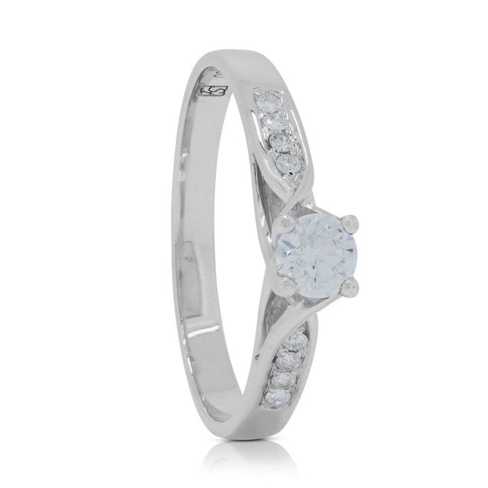 Ring - 18 kraat Hvidguld -  0.30ct. tw. Diamant (Natur)  - Diamant