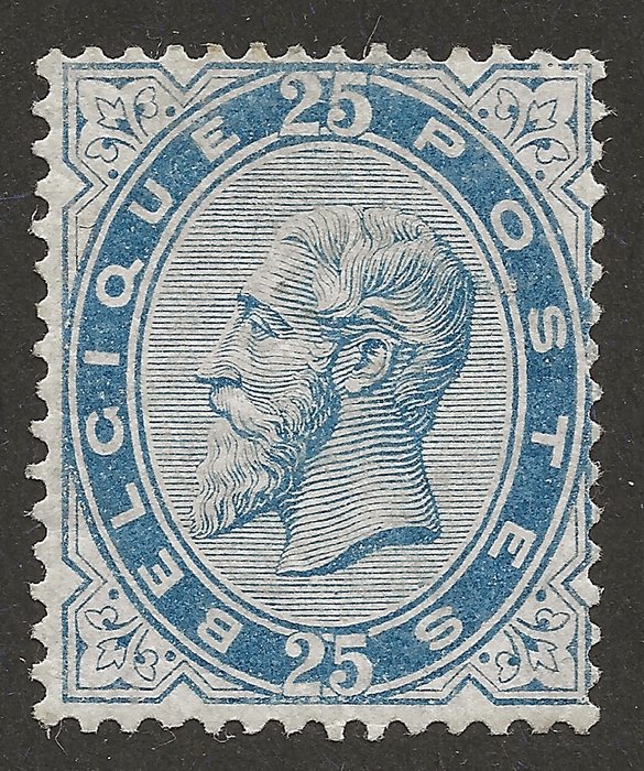 Belgien 1883 - 25c Lyseblå, Leopold II - OBP/COB 40