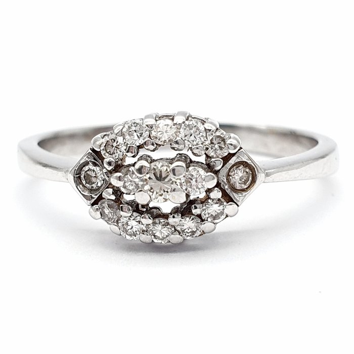 Ring - 18 kraat Hvidguld -  0.47ct. tw. Diamant (Natur)