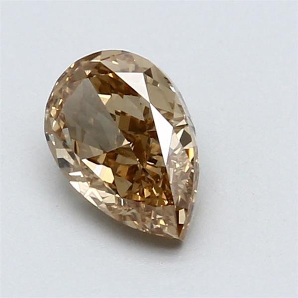 1 pcs Diamant  (Naturfarvet)  - 1.01 ct - Pære - Fancy Brun Gul - VVS2 - Gemological Institute of America (GIA)