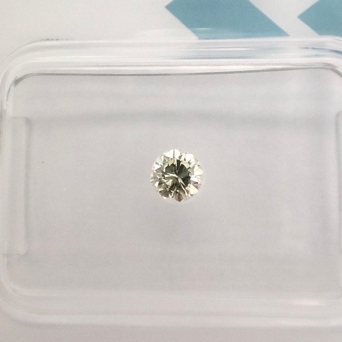 Ingen mindstepris - 1 pcs Diamant  (Naturfarvet)  - 0.19 ct - Rund - Fancy Grønlig Gul - VS2 - International Gemological Institute (IGI)