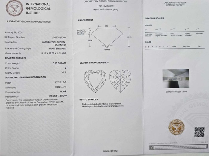 Ring Platin -  5.35ct. tw. Diamant (Laboratoriedyrket) - Diamant - E VS1