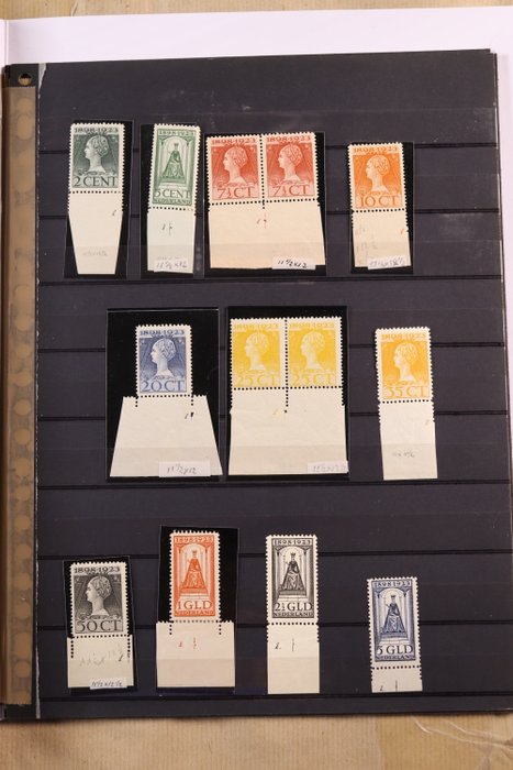 Holland 1923 - Jubilæum 1923 samling af pladenumre - Gratis forsendelse over hele verden - 121 t/m 131