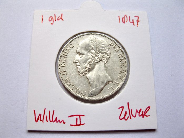 Holland. Willem II. 1 Gulden 1847  (Ingen mindstepris)