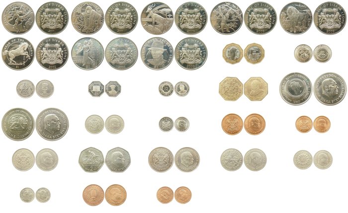 Sierra Leone. Various Denominations 1964/2011 (28 coins)  (Ingen mindstepris)