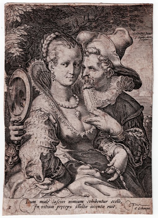 Hendrick Goltzius (1558-1617), Jan Saenredam (1565-1607) - From the five senses: Sight