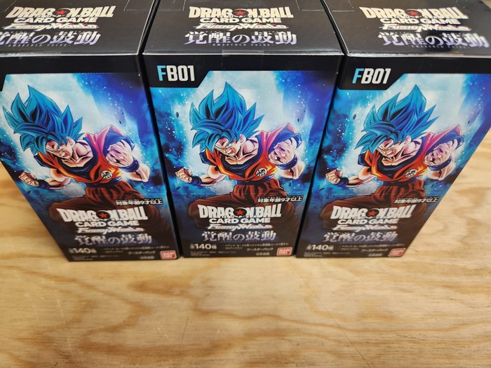 Bandai - 3 Booster box - Dragon Ball - Dragon ball Super Fusion World Card Game Awakened Pulse Booster box FB01 Japanese sealed - FB-01