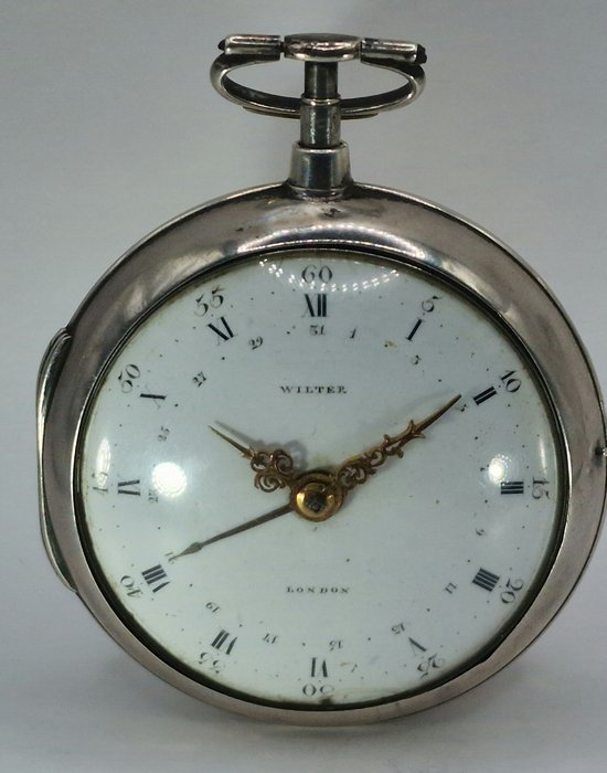 Wilter - London - Silber Lepine Kalenderspindeluhr - Tagdatum - England omkring 1775