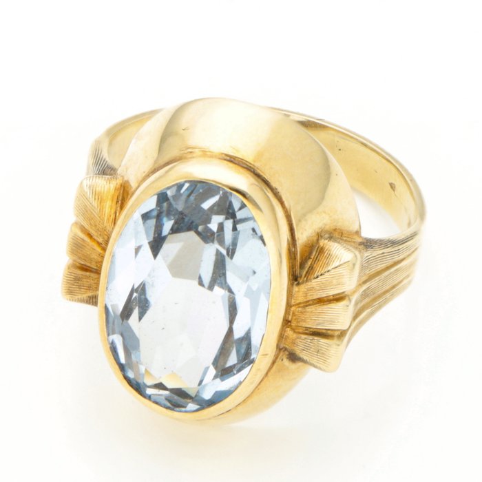 Ring - 14 karat Gulguld -  5.46ct. tw. Topas