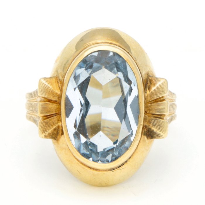 Ring - 14 karat Gulguld -  5.46ct. tw. Topas