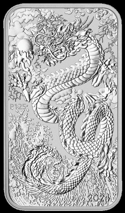 Australien. 1 Dollar 2024 Rectangular Dragon Bar, 1 Oz (.999)  (Ingen mindstepris)