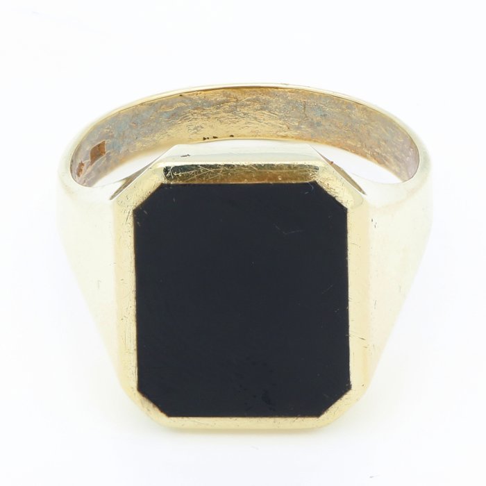 Ring - 14 karat Gulguld - Onyx