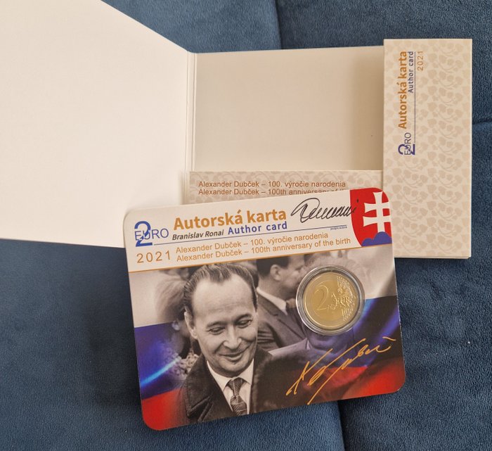 Slovakiet. 2 Euro 2021 "Alexander Dubcek" (signed by the author)