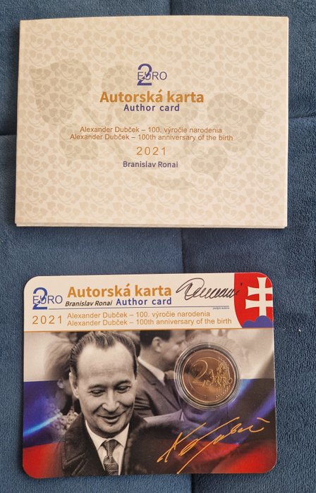 Slovakiet. 2 Euro 2021 "Alexander Dubcek" (signed by the author)