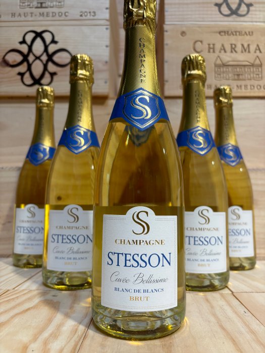 Stesson, Cuvée Bellissime Blanc de Blanc - Champagne Blanc de Blancs - 6 Flasker (0,75 L)