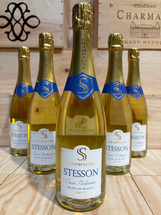 Stesson, Cuvée Bellissime Blanc de Blanc - Champagne Blanc de Blancs - 6 Flasker (0,75 L)