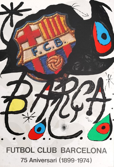 Joan Miro (1893-1983) - Futbol Club Barcelona  -  75 Aniversari (1899-1974)