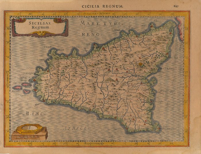 Italien - Sicilien; Petrus Kaerius / J.E. Cloppenburgh - Siciliae Regnum. - 1632