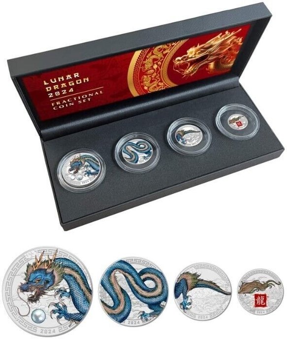 Fiji Coin Set 2024 Lunar - Year of the Dragon (999)