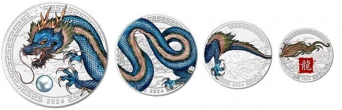 Fiji Coin Set 2024 Lunar - Year of the Dragon (999)