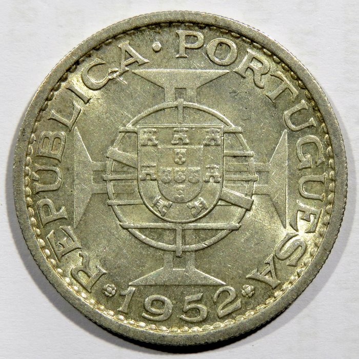 Portugisisk Guinea Republic 20 Escudos 1952 Scarce High Grade  (Ingen mindstepris)