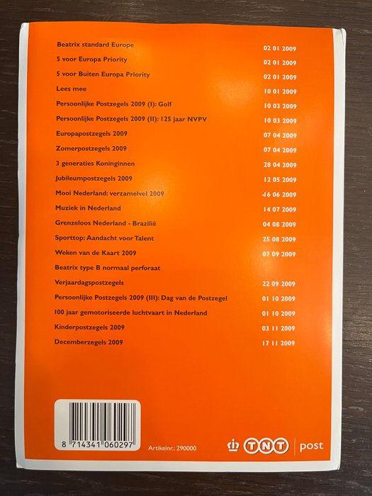 Holland 2009 - Årlig samling 2009 basis + ark - NVPH 2621/2693