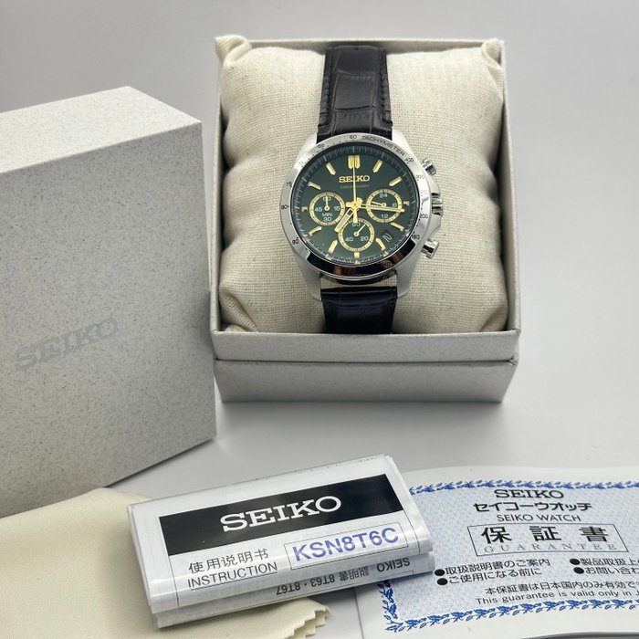 Seiko - Ingen mindstepris - Mænd - Chronograph Green Dial-Jdm-Tachymeter-8T63-00D0 - Mænd - 2011-nu