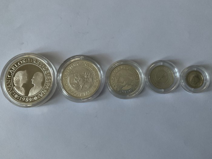 Spanien. Pesetas 1989 (5 monete)  (Ingen mindstepris)