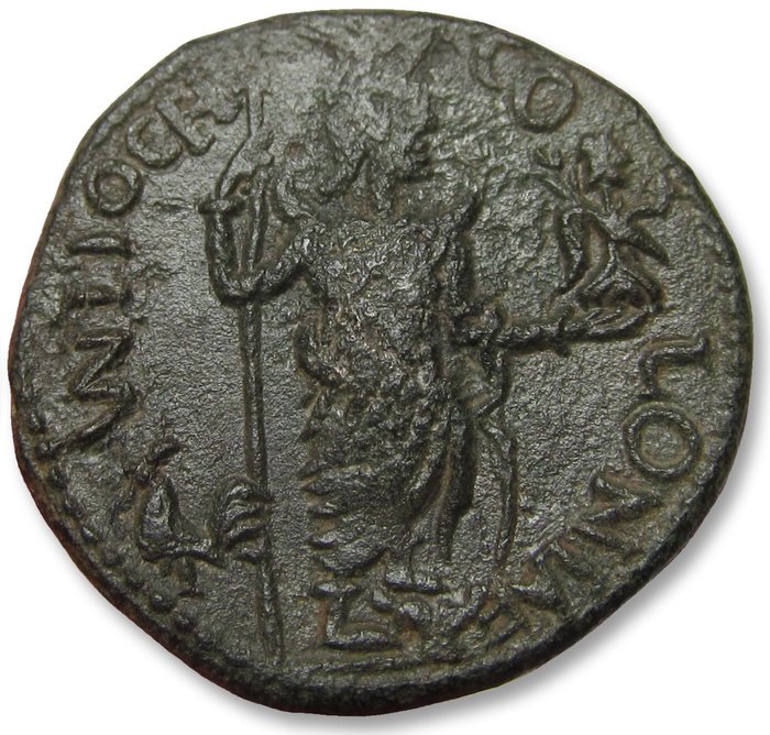 Romerriget (Provinsielt) Septimius Severus (AD 193-211) AE 22 Pisidia Antioch 193-211 AD - ANTIOCH COLONIAE Mên reverse -