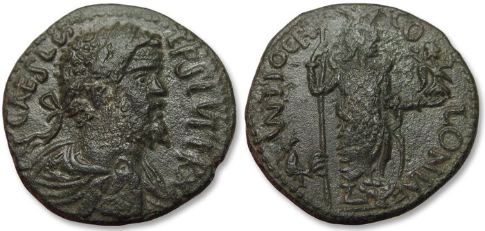 Romerriget (Provinsielt) Septimius Severus (AD 193-211) AE 22 Pisidia Antioch 193-211 AD - ANTIOCH COLONIAE Mên reverse -