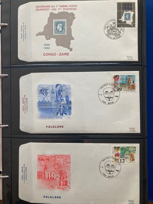 Belgien 1986/1989 - Komplet samling af FDC'er i Leuchtturm album