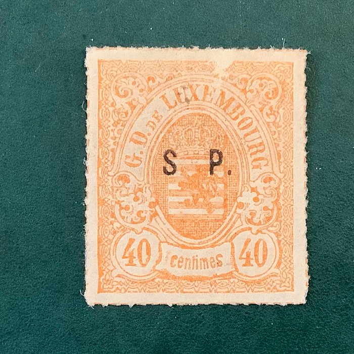 Luxembourg 1881/1882 - Service: 40 cents våbenskjold med type II overtryk - godkendt af kommission - Michel 21 II