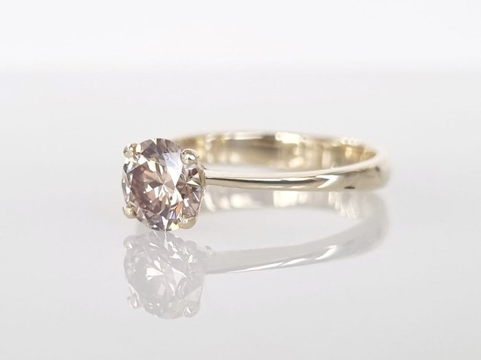 Forlovelsesring - 14 karat Gulguld -  1.01ct. tw. Diamant (Natur)