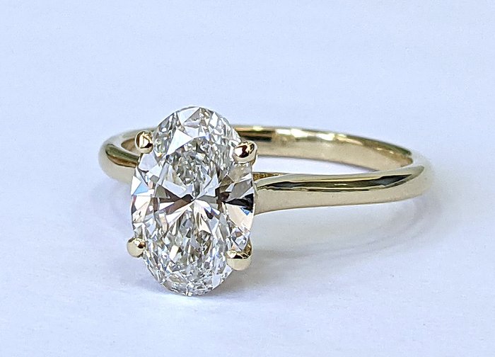 Ingen mindstepris - Forlovelsesring - 14 karat Gulguld -  2.08ct. tw. Diamant (Laboratoriedyrket) - E VVS2 IGI-certificeret