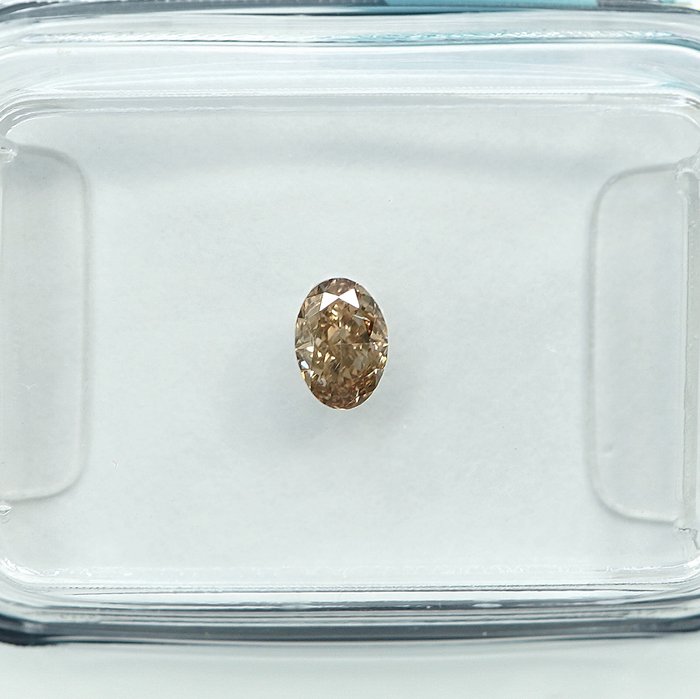 1 pcs Diamant  (Naturfarvet)  - 0.26 ct - Fancy Gullig Brun - VS2 - International Gemological Institute (IGI)