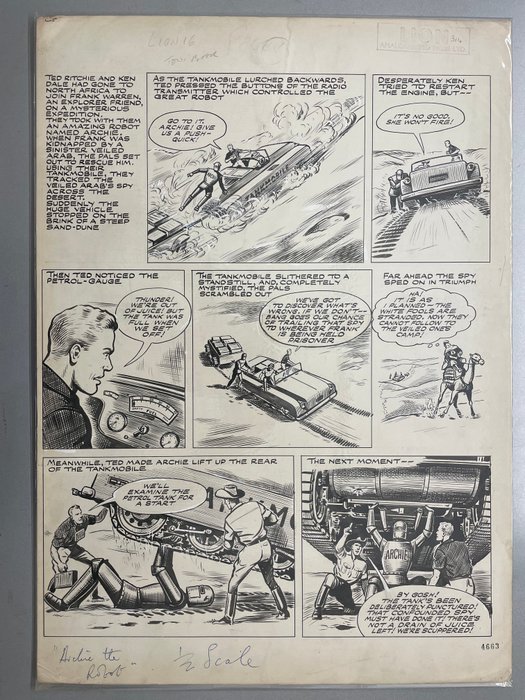 Kearon, Ted - 1 Original page - Robot Archie - The mystery of the veiled arab - 1967