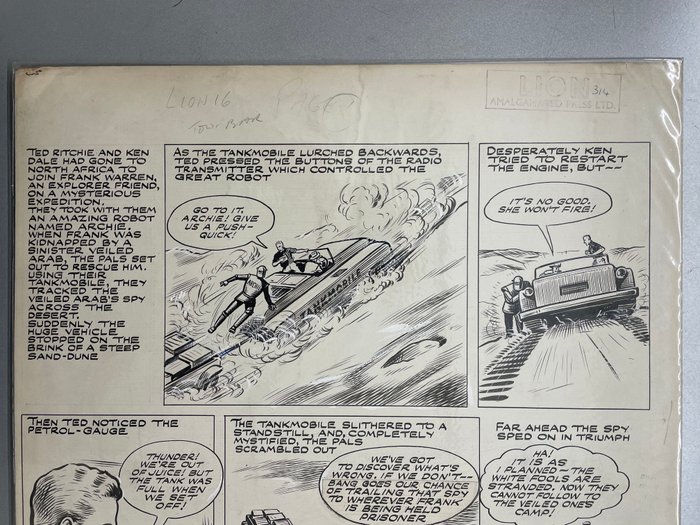 Kearon, Ted - 1 Original page - Robot Archie - The mystery of the veiled arab - 1967